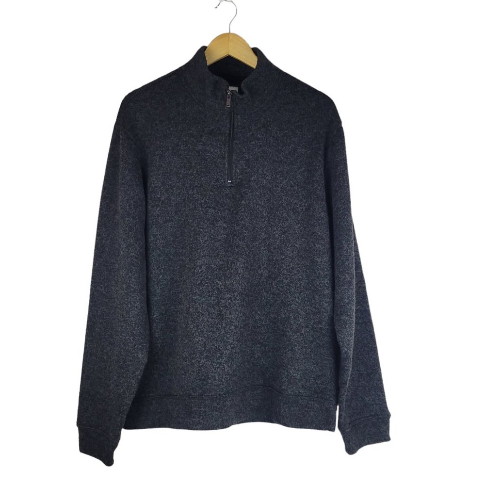 Old Navy Mens Quarter 1/4 Zip Lightweight Fleece Pullover Sweater Gray size XL